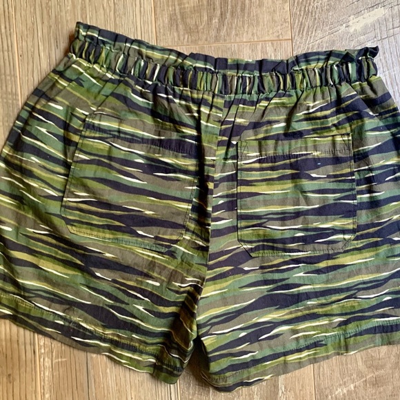 Madewell Pull-On Shorts Cotton Drawstring Camo Women's Small Green Camouflage - Picture 4 of 5